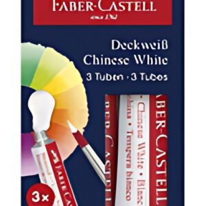 FABER-CASTELL Blanc opaque 7,5 ml, carte blister de 3