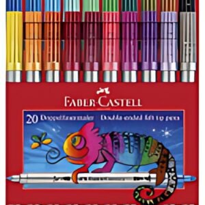 FABER-CASTELL Feutre double pointe Glitzer, boîte de 20