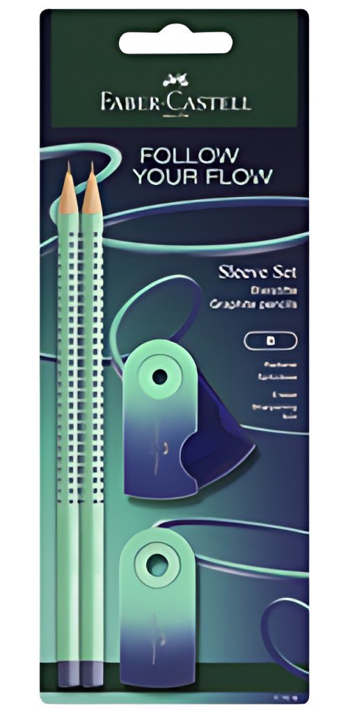FABER-CASTELL Kit d'écriture GRIP Flow Edition, buzzing blue