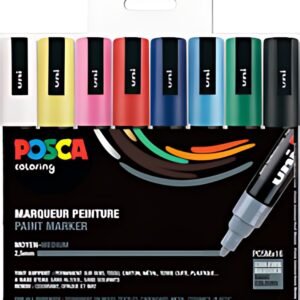 POSCA Marqueur à pigment PC-5M, étui de 16