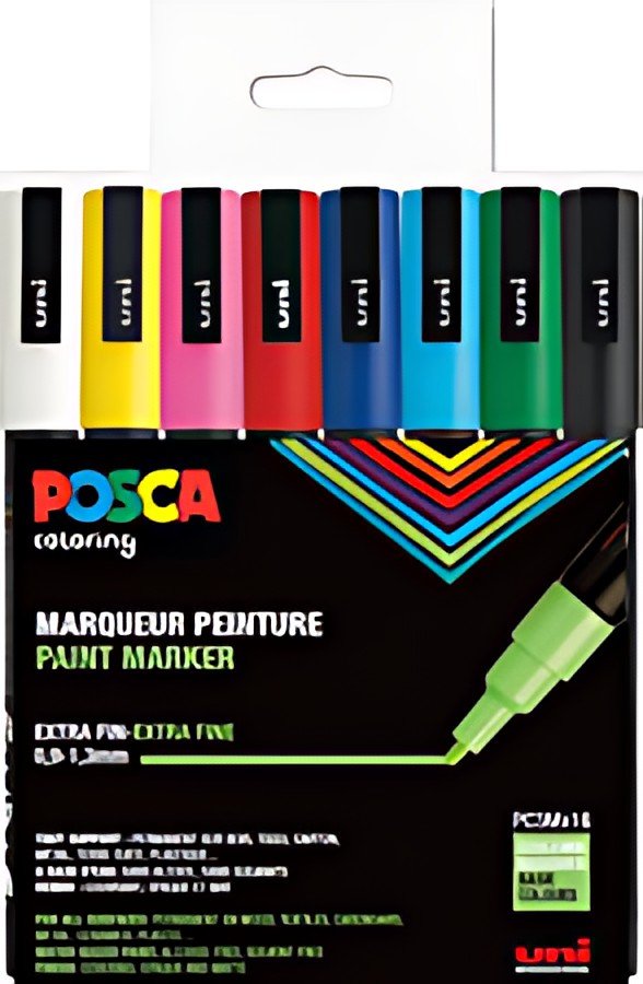 POSCA Marqueur à pigment PC-3M, étui de 16, assorti