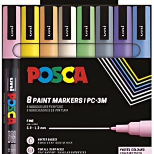 POSCA Marqueur à pigment PC-3M, étui de 8, pastel