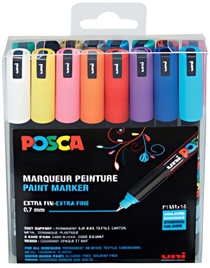 POSCA Marqueur à pigment PC-1MR, pochette de 16, assorti