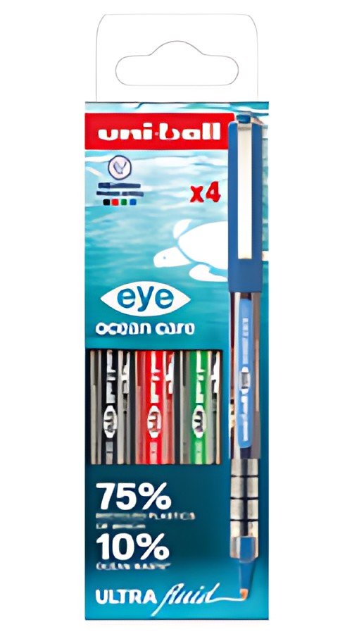 uni-ball Stylo roller eye ocean care 0.7, étui de 4