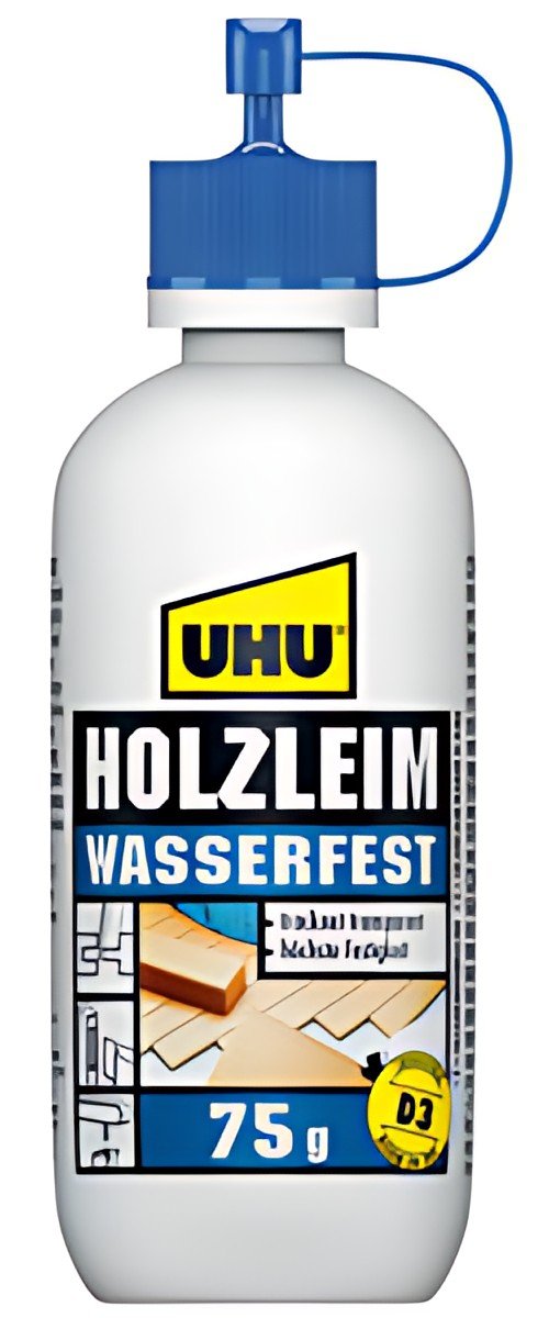 UHU colle à bois étanche D3, sans solvant, bouteille de 75 g