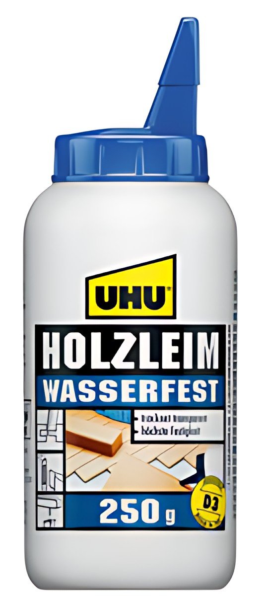 UHU colle à bois étanche D3, sans solvant, bouteille de 250g