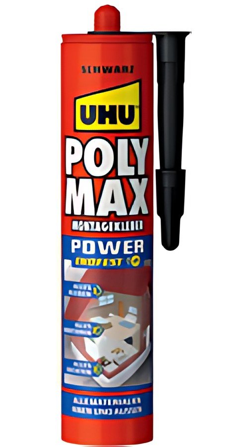UHU Colle de montage POLYMAX POWER prise rapide, 425 g, noir
