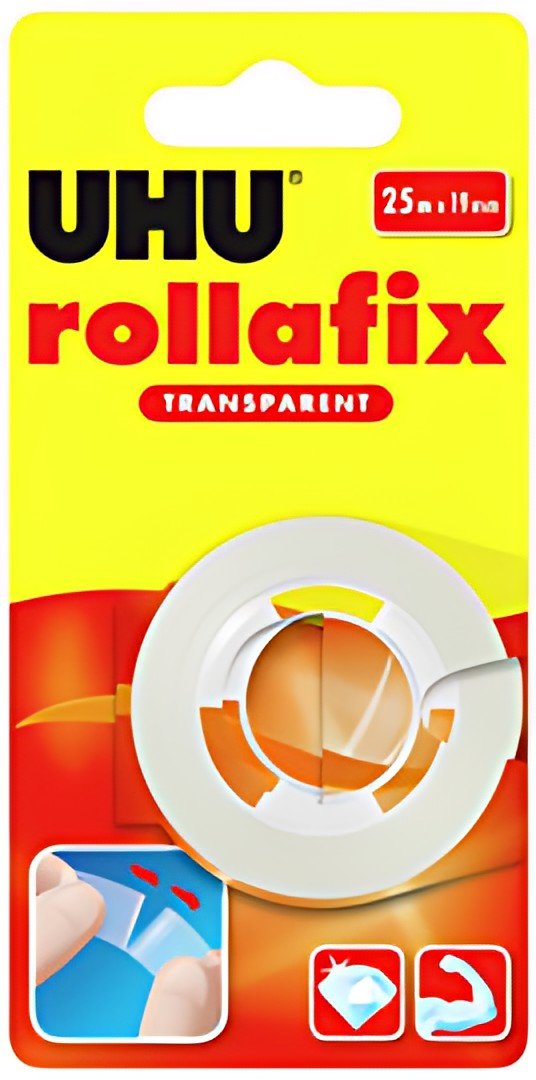 UHU Ruban adhésif rollafix 19 mm x 25 m, transparent