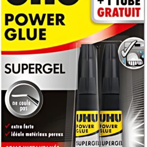 UHU Colle instantanée POWER GLUE ultra rapide SUPERGEL, 3 g