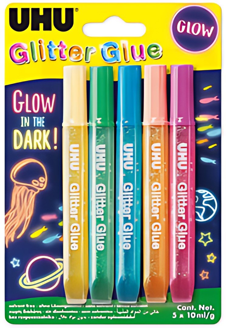 UHU Colle à paillettes Glitter Glue "GLOW IN THE DARK"