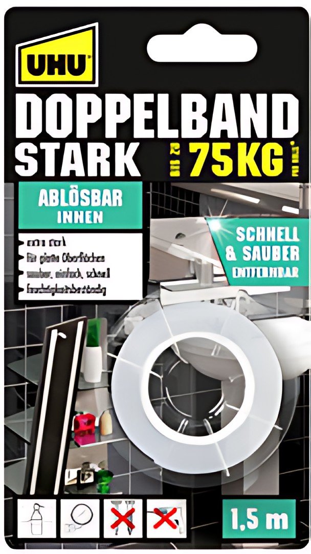 UHU Ruban adhésif de montage STARK, double face, blanc