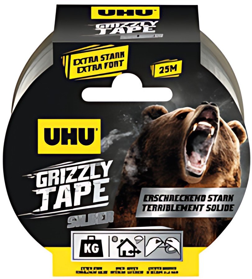 UHU Ruban adhésif toilé en PE GRIZZLY TAPE, 49 mm x 25 m