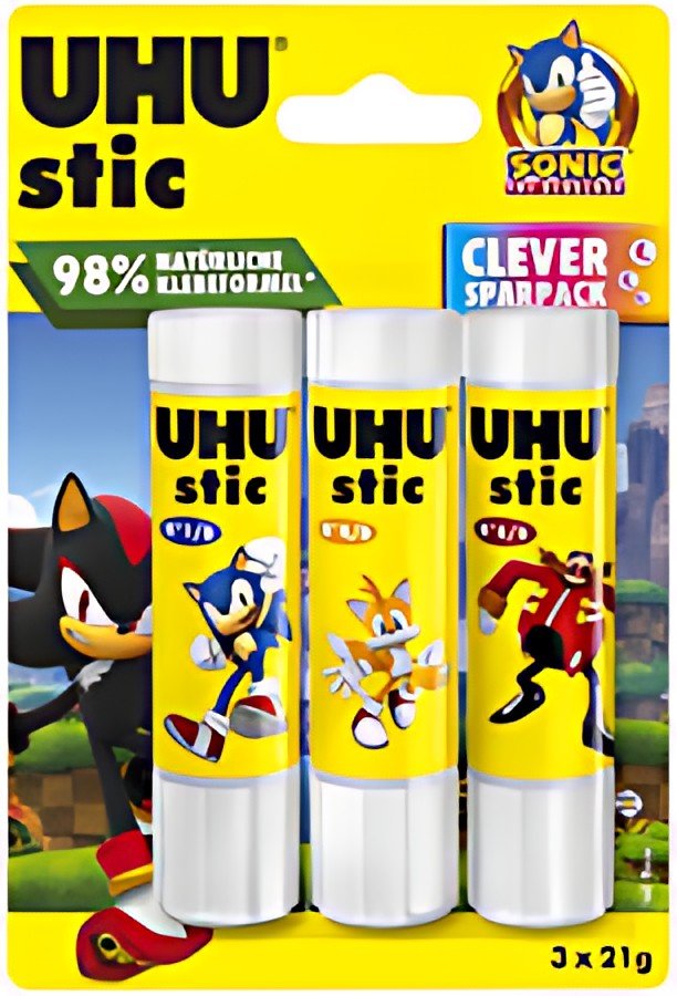 UHU Bâton de colle stic SONIC, 3 x 21 g, blister