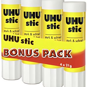 UHU Bâton de colle stic, sans solvant, pack bonus 4 x 21
