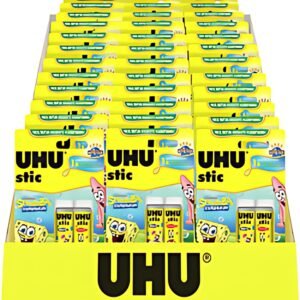 UHU Bâton de colle stic Bob l'éponge, 2 x 8,2 g, présentoir