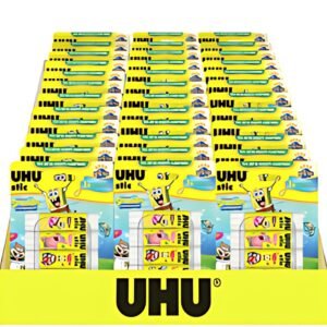 UHU Bâton de colle stic Bob l'éponge, 5 x 8,2 g, présentoir