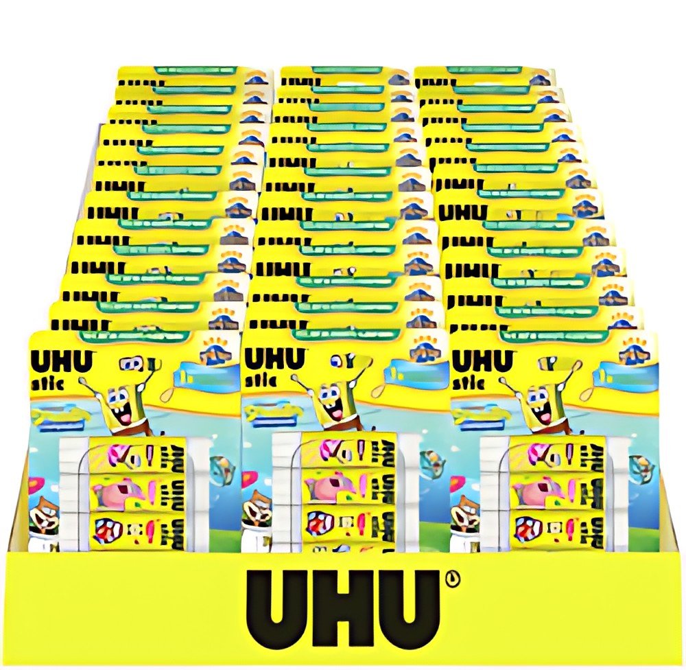 UHU Bâton de colle stic Bob l'éponge, 5 x 8,2 g, présentoir