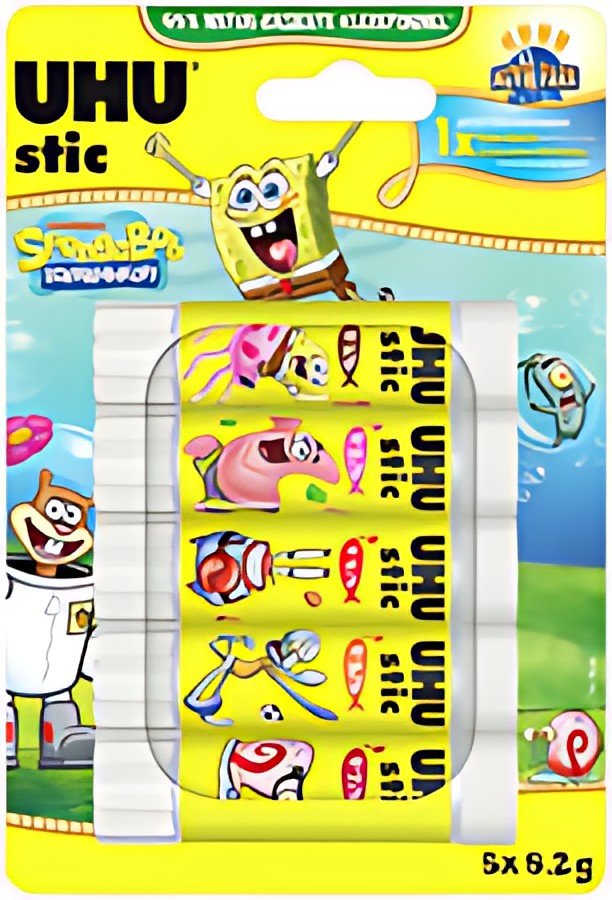 UHU Bâton de colle stic Bob l'éponge, 5 x 8,2 g, blister