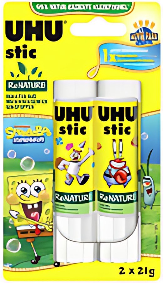 UHU Bâton de colle stic ReNATURE Bob l'éponge, 2 x 21 g