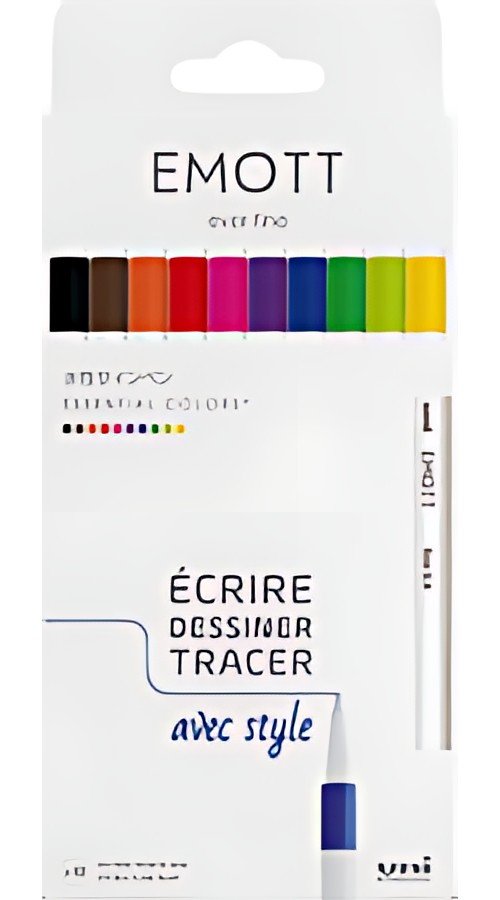 uni-ball Feutre EMOTT, set de 10 "Essential Colors"