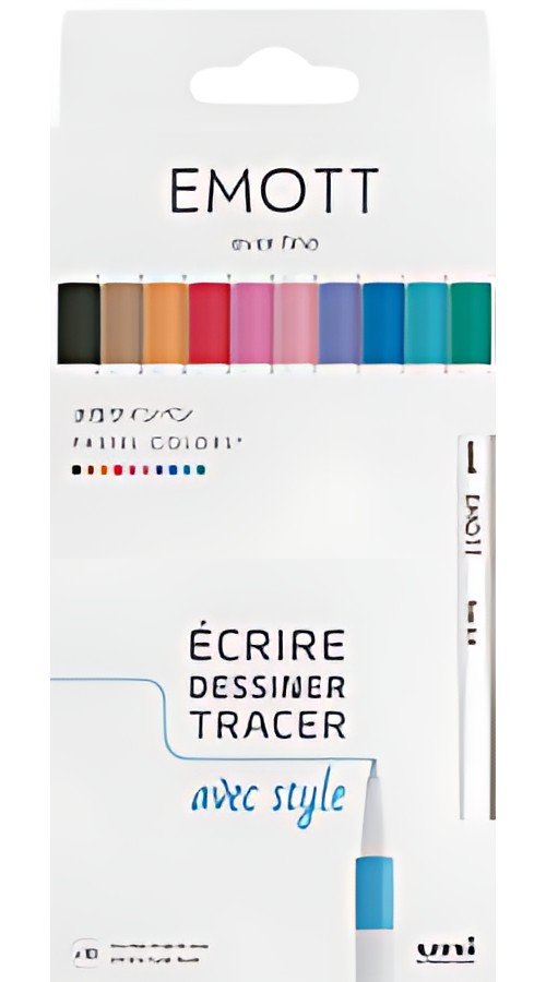 uni-ball Feutre EMOTT, set de 10 "Pastel Colors"