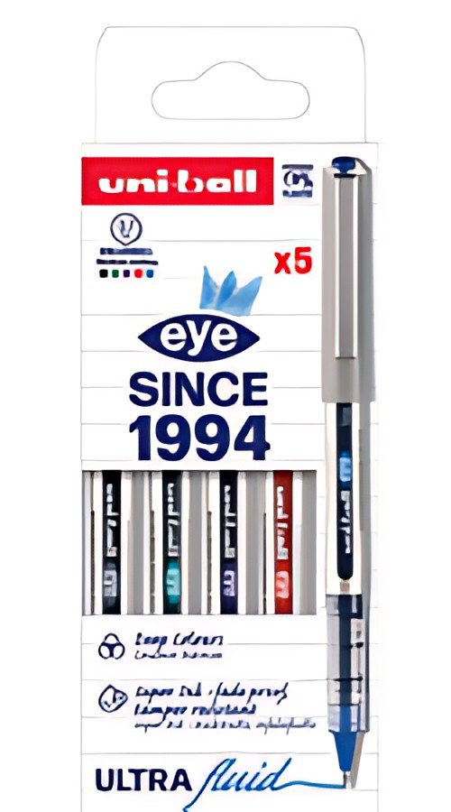 uni-ball Stylo roller eye fine UB157E PF, étui de 5, assorti