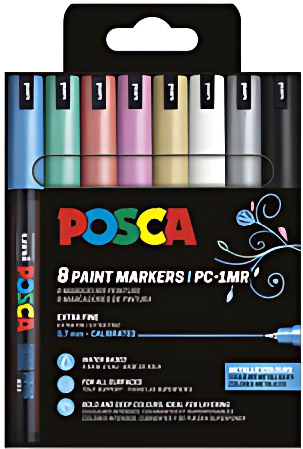 POSCA Marqueur à pigment PC1MR, pochette de 8, assorti