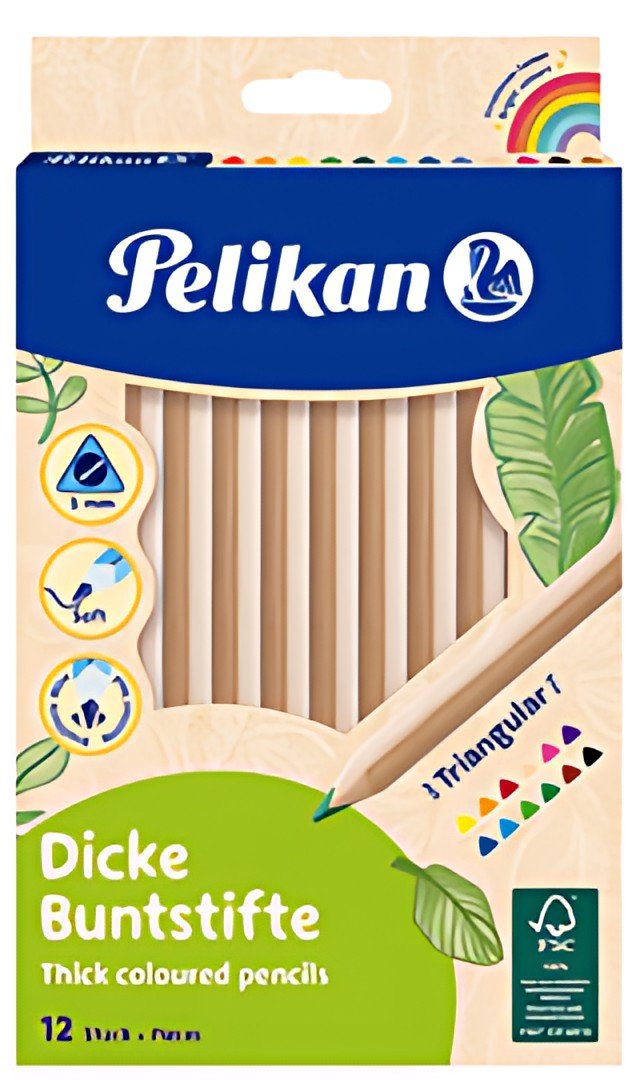 Pelikan Crayons de couleur triangulaires Jumbo, étui en