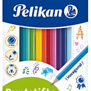 Pelikan Crayon de couleur hexagonal mince, étui de 36