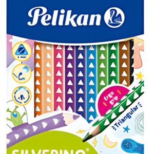 Pelikan Crayon de couleur triangulaire SILVERINO gros, étui