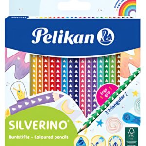 Pelikan Crayon de couleur triangulaire SILVERINO fin, étui