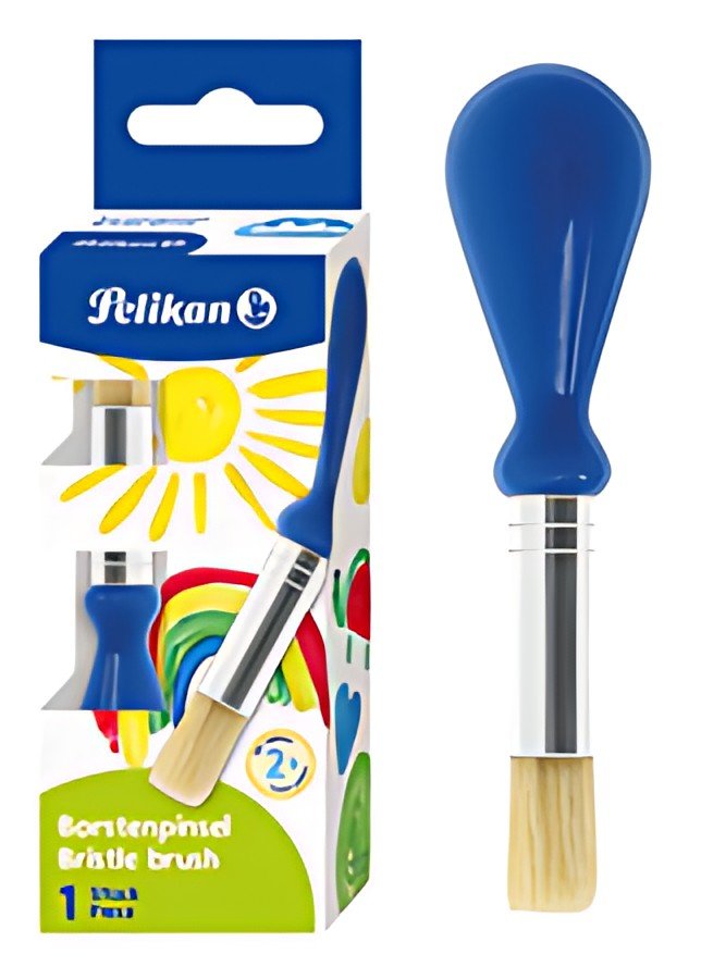 Pelikan Pinceau pour petits enfants, manche bombé, bleu