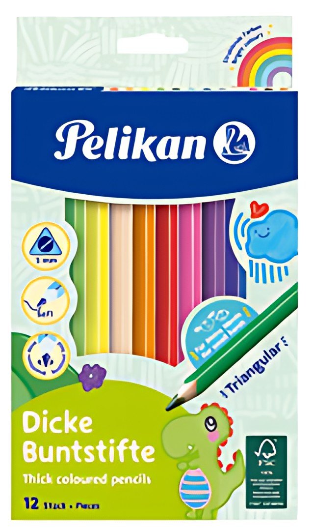 Pelikan Crayons de couleur épais, étui en carton de 12