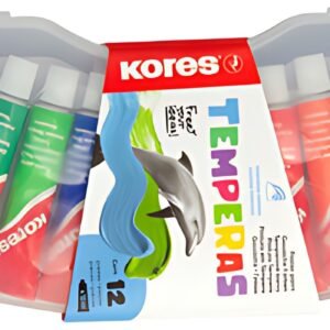 Kores Gouache en tube "Temperas", étui en plastique de 12
