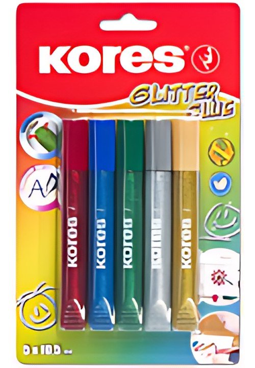 Kores Colle liquide "Glitter Glue", couleurs assorties