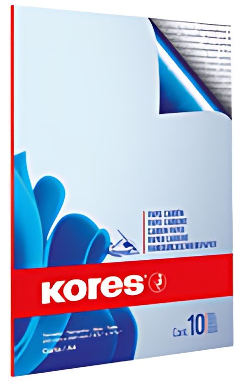 Kores papier carbone, format A4, 10 feuilles, bleu