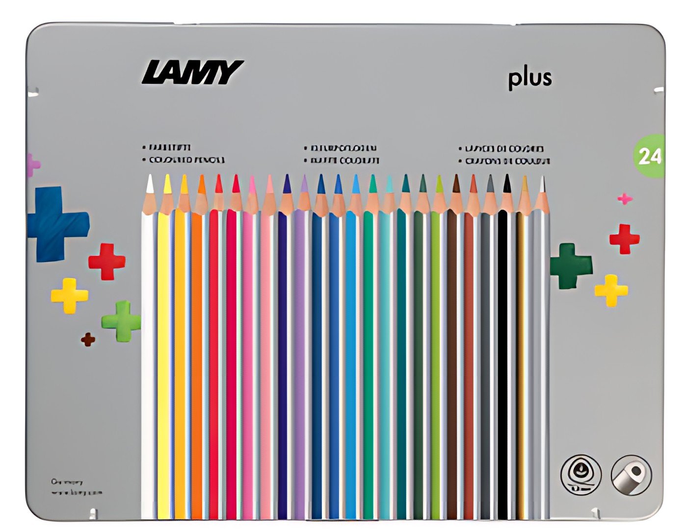 LAMY Crayon de couleur triangulaire plus, étui métal de 24
