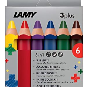 LAMY Crayon de couleur 3-en-1 3plus, étui carton de 6