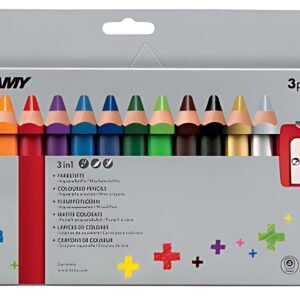 LAMY Crayon de couleur 3-en-1 3plus, étui carton de 12