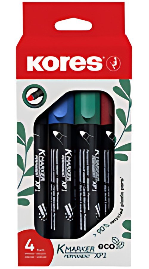 Kores Marqueur permanent "ECO XP1", pointe ronce, étui
