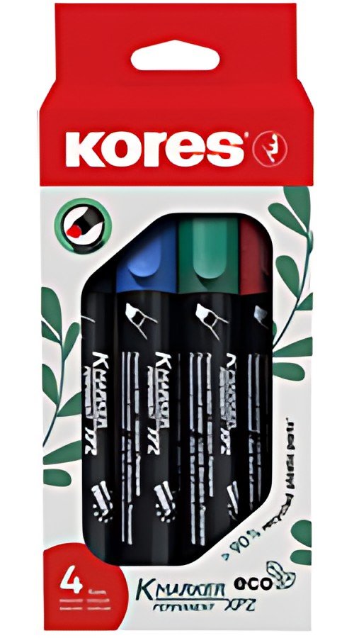 Kores Marqueur permanent "ECO XP2", pointe biseautée, étui