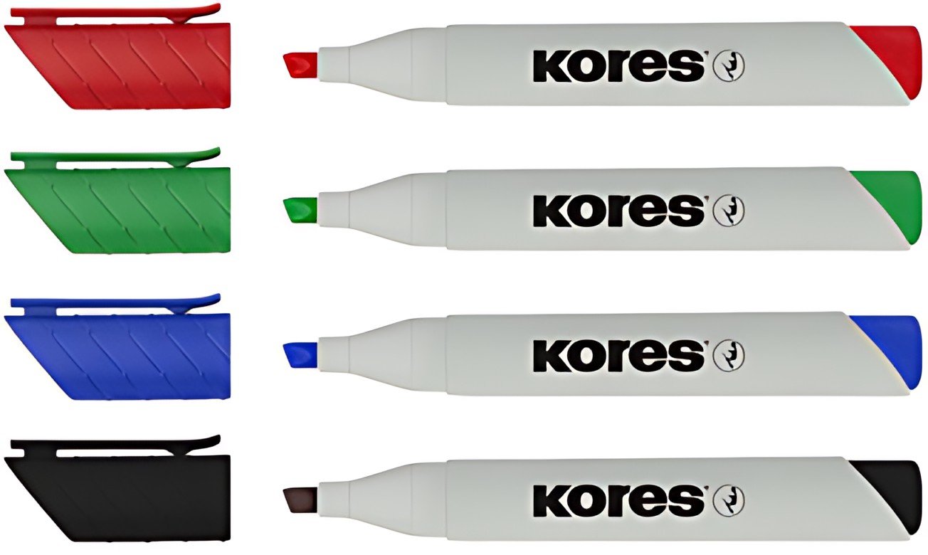 Kores Marqueur de conférence "ECO XW2", étui de 4