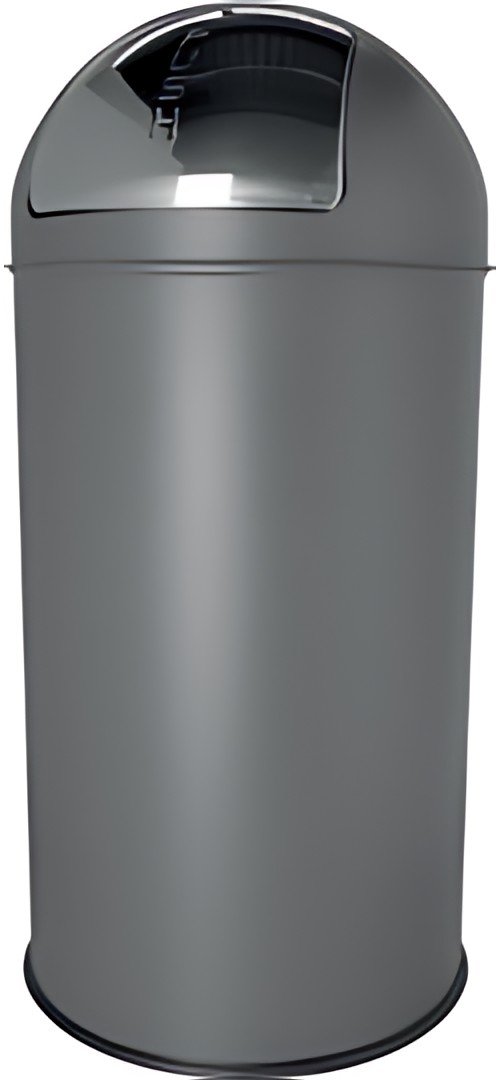 helit Poubelle en métal "the dome", 50 litres, gris moyen