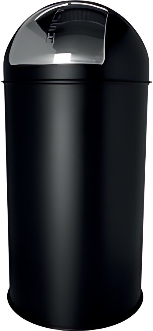 helit Poubelle en métal "the dome", 50 litres, noir