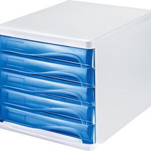 helit Module de classement "the wave", 5 tiroirs blanc/bleu