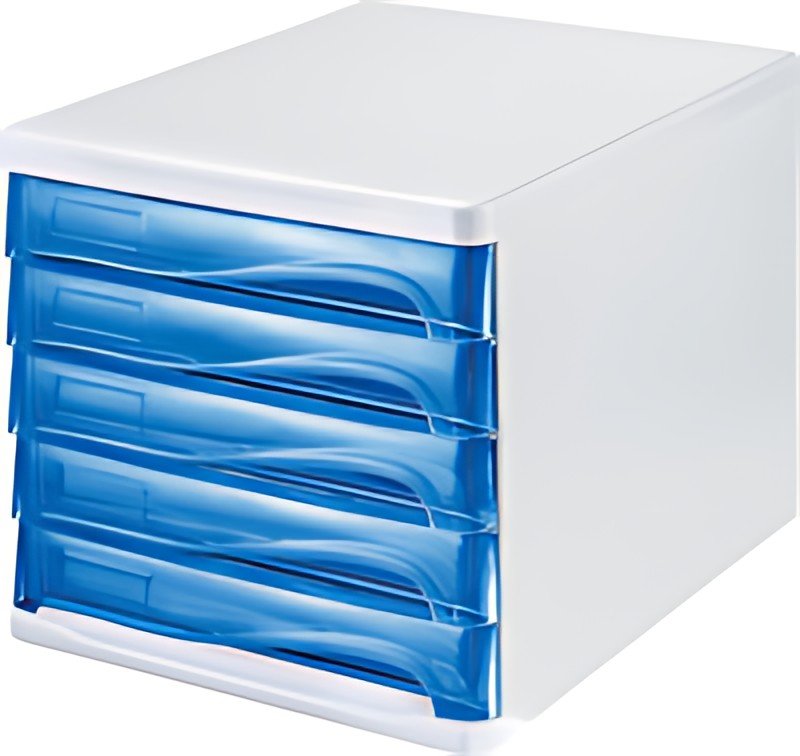 helit Module de classement "the wave", 5 tiroirs blanc/bleu