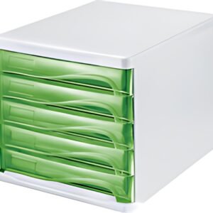 helit Module de classement "the wave", 5 tiroirs, blanc/vert