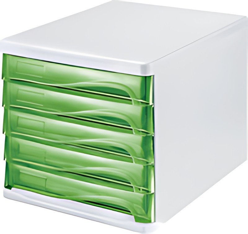 helit Module de classement "the wave", 5 tiroirs, blanc/vert