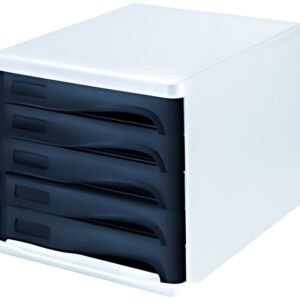 helit Module de classement "the wave", 5 tiroirs, blanc/noir