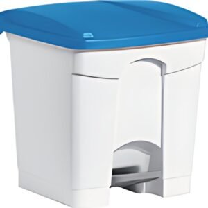 helit Poubelle à pédale "the step", 30 litres, blanc/bleu